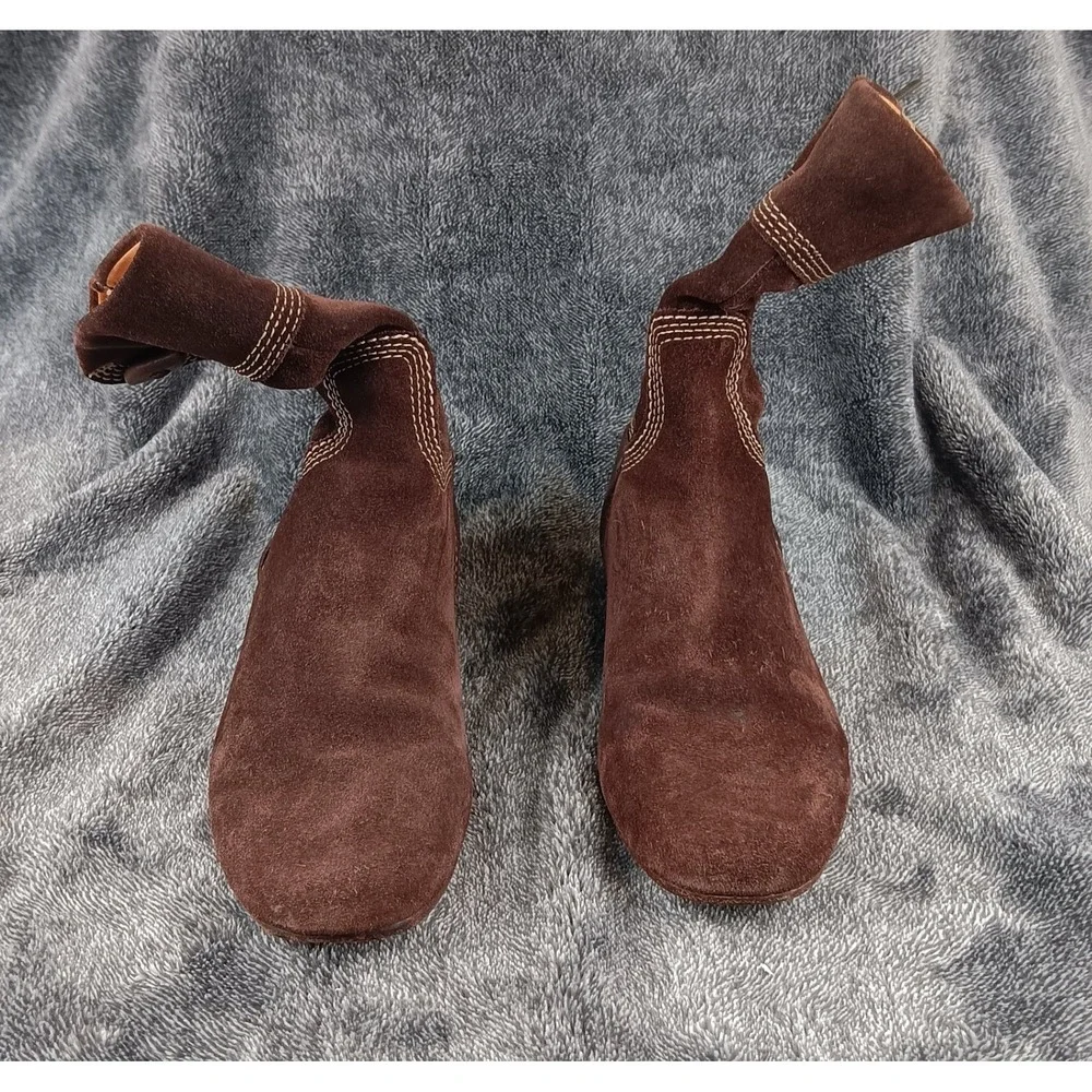 Timberland Women's Brown Suede Leather Zip Ankle Boots‎ Size 6M